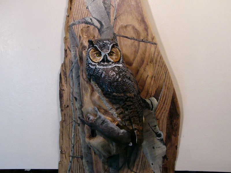 Great Horned Owl sculpture