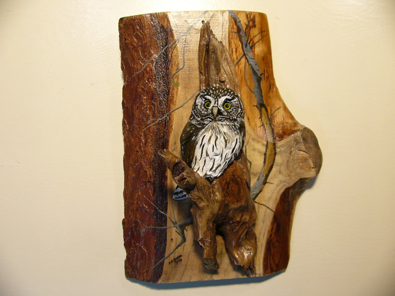 Northern Pygmy Owl sculpture