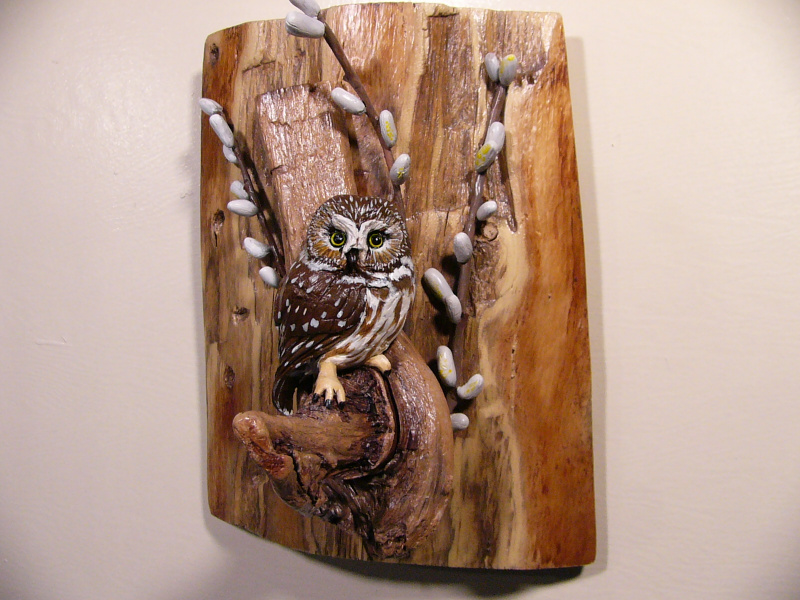 Northern Saw-whet Owl sculpture