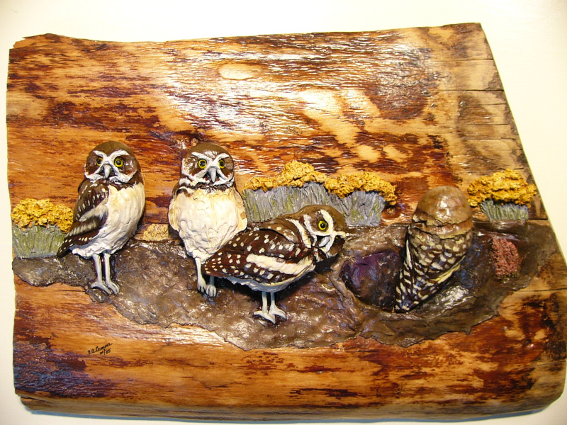Burrowing Owls sculpture