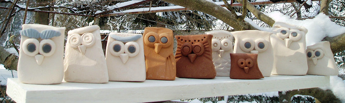 Ceramic owl art