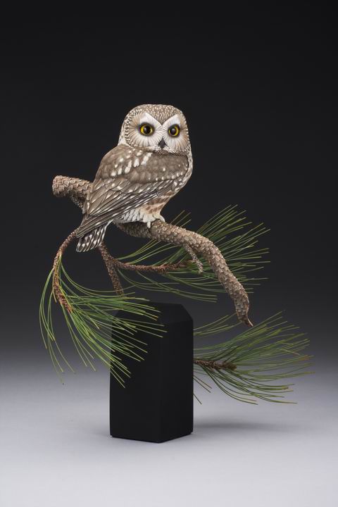 Northern Saw-whet Owl sculpture