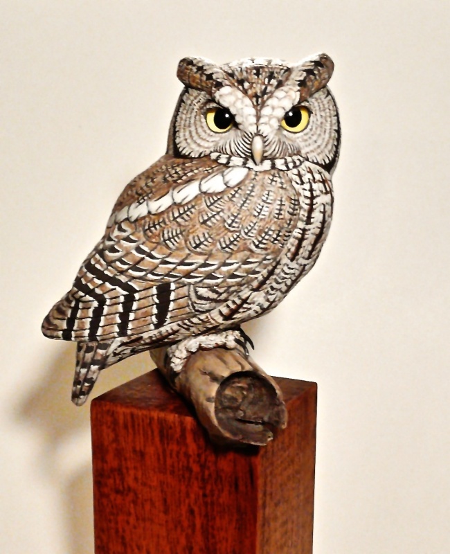 Eastern Screech Owl carving