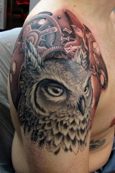 Clockwork Owl tattoo
