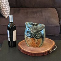 Owl Planter Pot | Mexican Pottery in Clay for Indoor Home Decor or Outdoor Yard Decorations,...