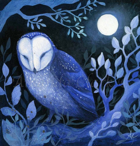Limited edition giclee Owl print - The Blue Tree