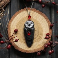 Black Owl Necklace, Charm