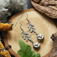 Owl Leaf Earrings, Barn Owl Dangle and Drop Earrings, Bird Jewelry, Woodland Witchy Earrings...