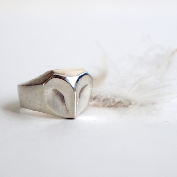 Owl Ring, barn owl sterling silver ring , silver owl, animal jewelry, gift for her, owl jewelry, owl totem, Christmas gift
