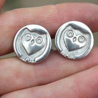 Silver owl cufflinks