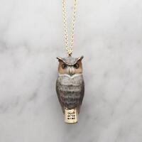 Great Horned Owl whistle Pendent Necklace