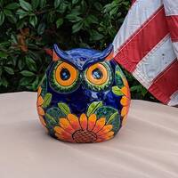 Ceramic Owl Mexican Flower Pot, Talvera Pottery
