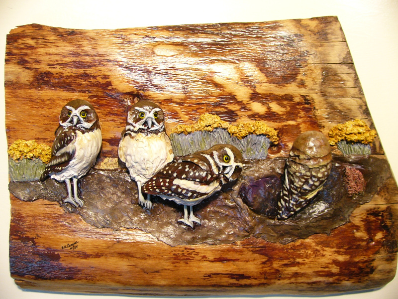 Burrowing Owls sculpture