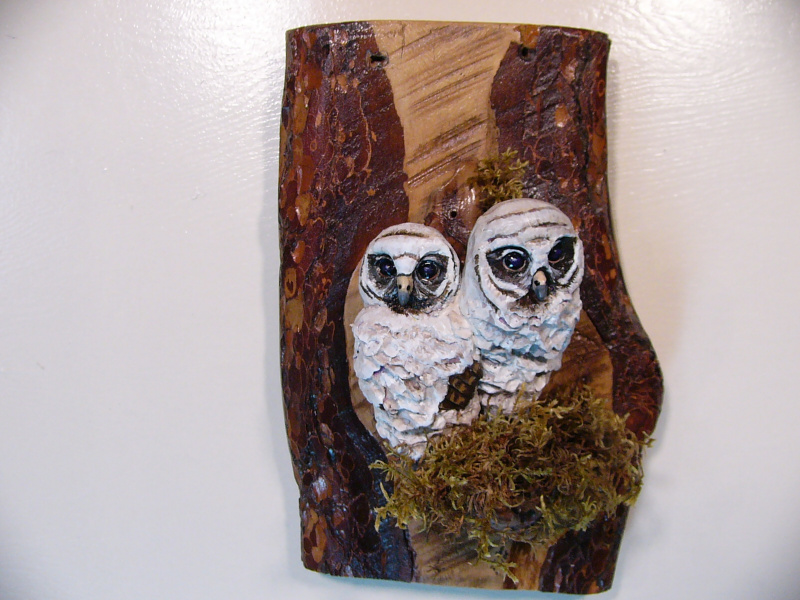 Spotted Owls sculpture