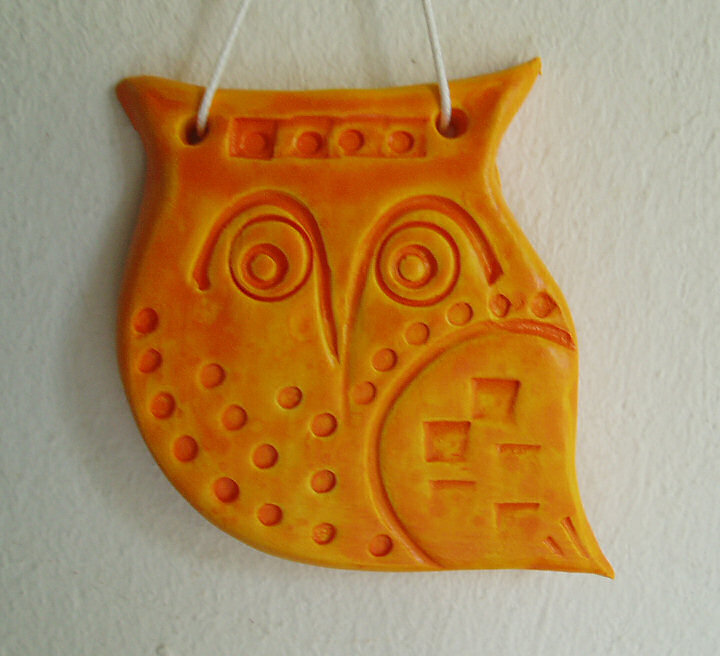 Ceramic owl art