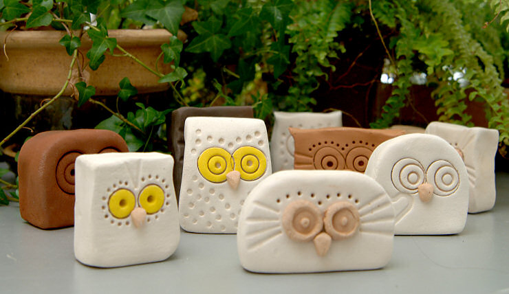 Ceramic owl art