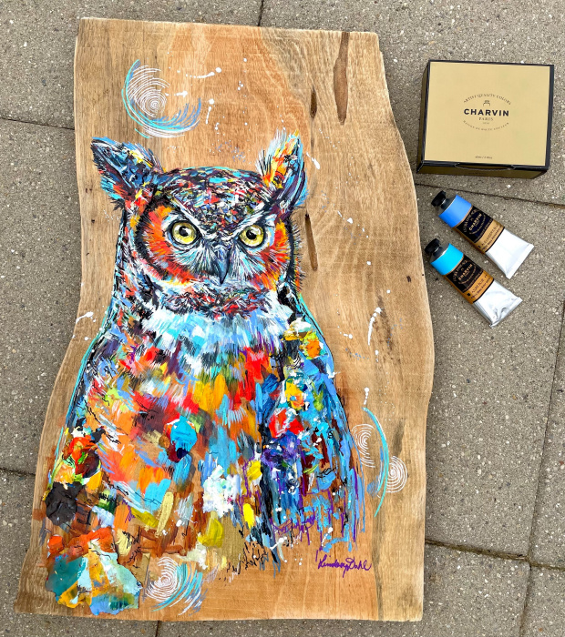 Great Horned Owl painting