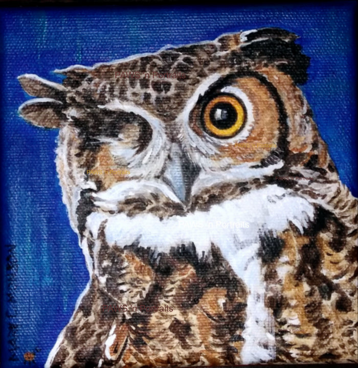 Great Horned Owl painting