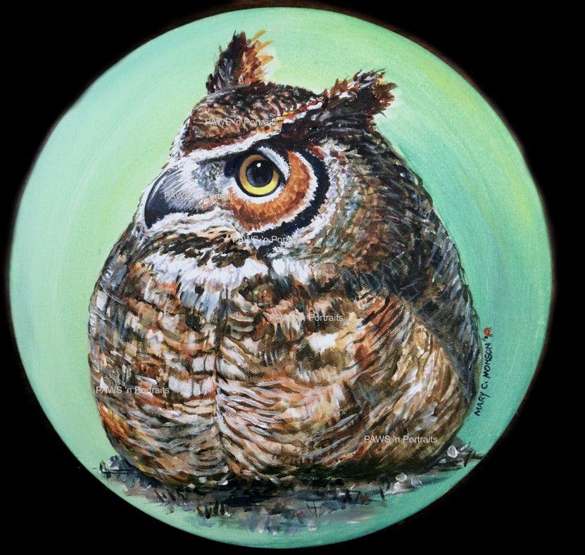 Great Horned Owl painting