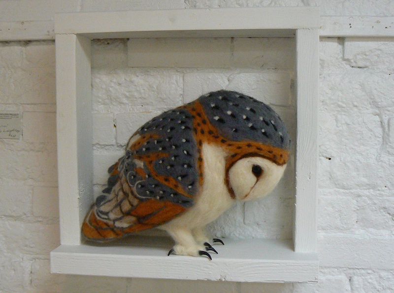 Needle-felted Barn Owl