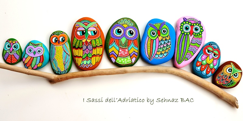 Painted Owl Stones