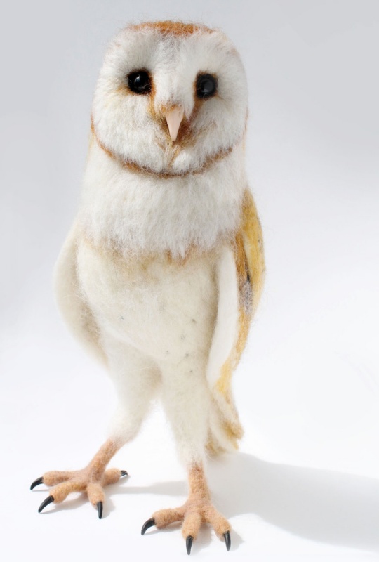 Needle-felted Barn Owl