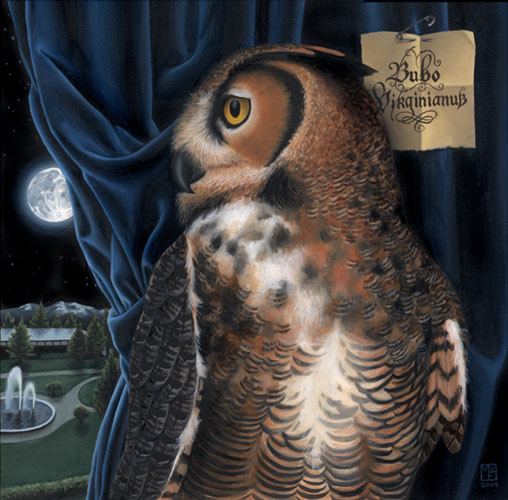 Great Horned Owl painting