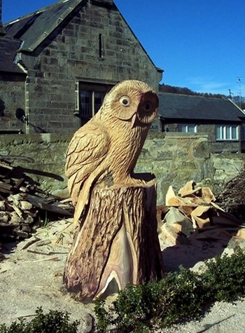 owl chainsaw sculpture