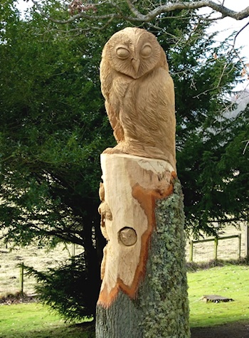 owl chainsaw sculpture