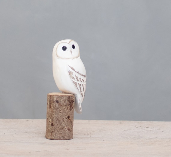 Barn Owl mini wood carving