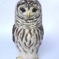 Needle felted Barred Owl sculpture, ornament