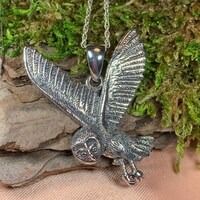 Owl Necklace, Nature Jewelry, Bird Necklace, Celtic Jewelry, Wiccan Jewelry, Woodland Jewelr...