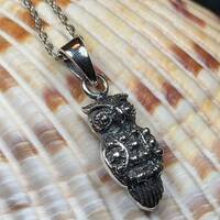 Owl Necklace, Bird Pendant, Nature Jewelry