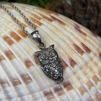 Owl Necklace, Mystical Bird Pendant, Nature Jewelry