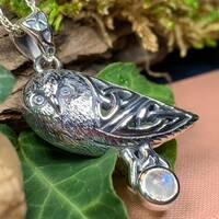 Celtic Owl Necklace, Bird Pendant, Nature Jewelry