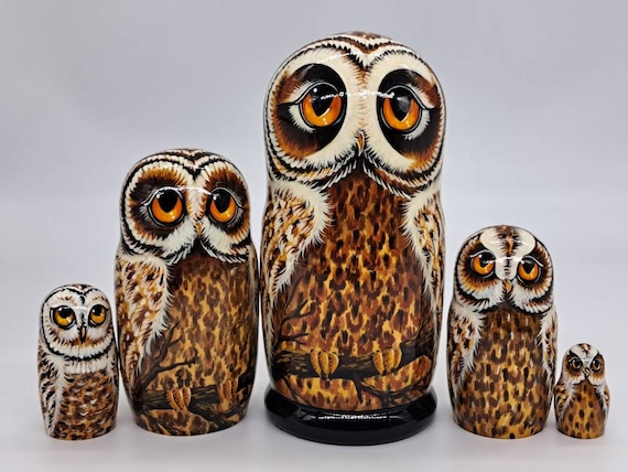 Owl Nesting dolls Matryoshka Russian dolls