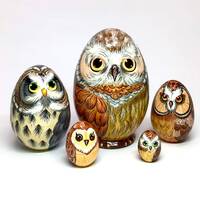 Owls Family Nesting Eggs set