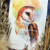Barn Owl - ORIGINAL watercolor painting 7.5x11 inches
