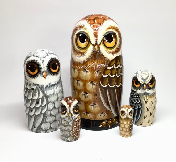 Matryoshka Owls, Nesting dolls Family Set