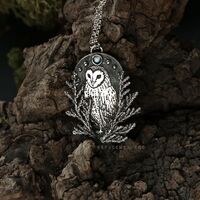 Barn Owl Necklace Silver Owl pendant