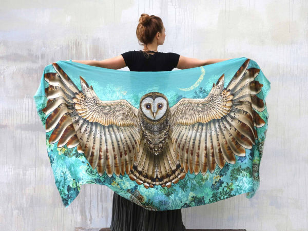 Owl Shawl / Wrap, Beach Pareo