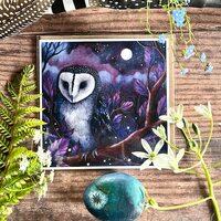 Greeting Card titled "Midnight" by Amanda Clark - fairy tale, whimsical, owl