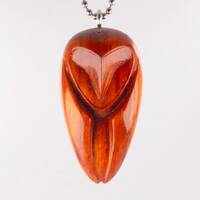 Wooden owl handmade pendant necklace