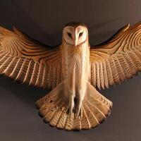 Barn Owl wood sculpture wall art