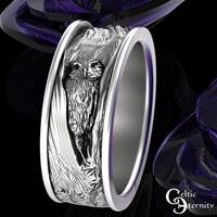 Sterling Silver Owl Wedding Ring