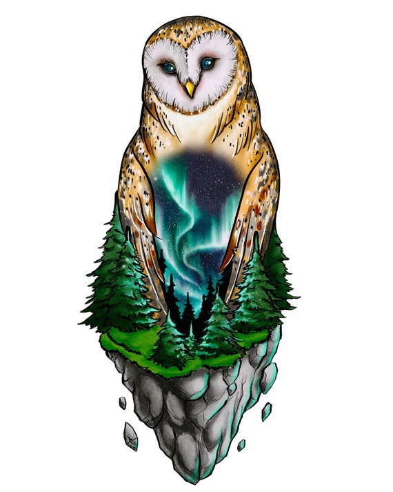 Aurora Owl Digital Print Peace In Ukraine