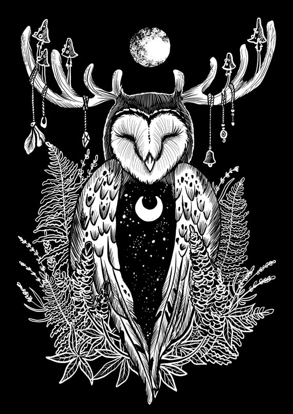  Horned Owl Digital Print Peace In Ukraine