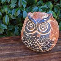 Owl Planter Pot - Clay Flower Pot, Handmade Mexican Pottery, Indoor Planter, Outdoor Garden ...