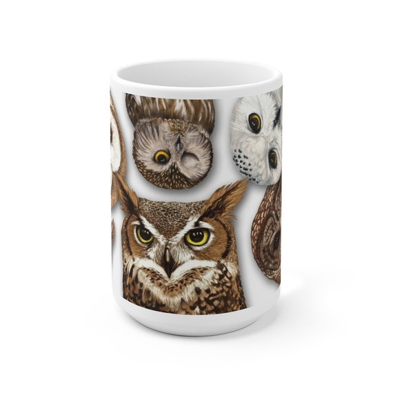 Owls looking in Ceramic Mug