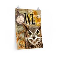 Great Horned Owl Collage, Premium Matte vertical poster